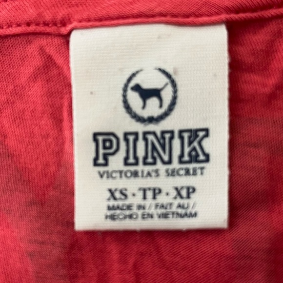 PINK VS~Cotton T-Shirt-Size X-Small-Red & Black - Picture 6 of 7